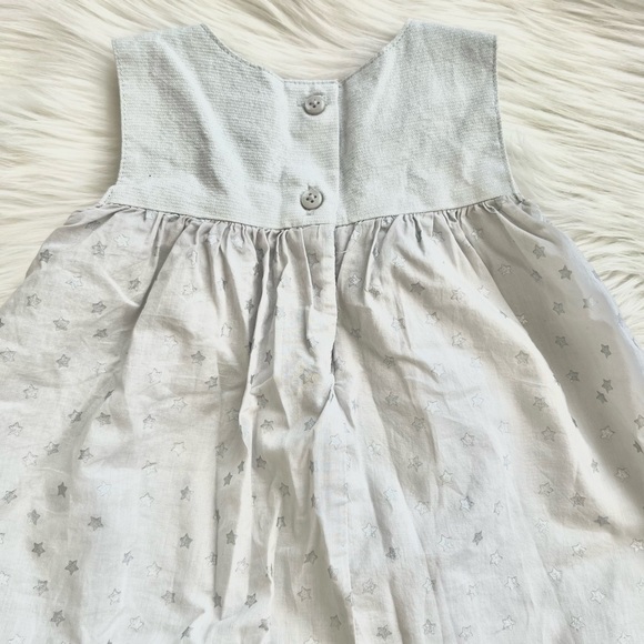 Cute star pattern light grey baby dress with bloomers - Picture 4 of 5